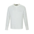 Waffle Knit Paneled Long-Sleeve T-Shirt - White