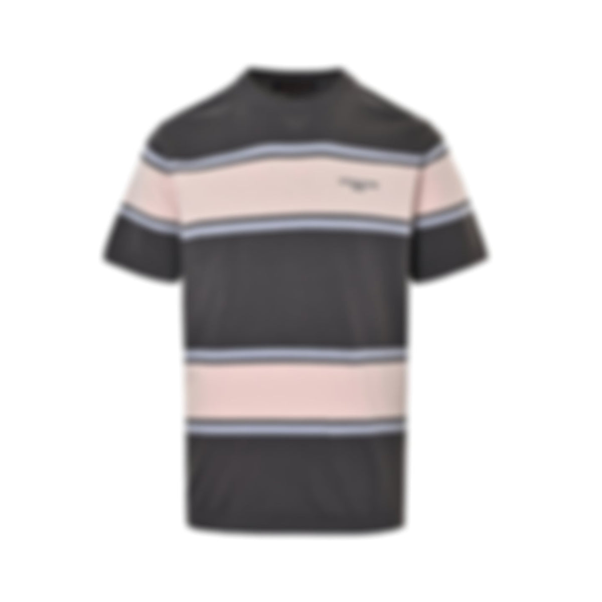 Striped Knit T-Shirt - Charcoal & Pink
