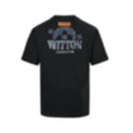 Denim Appliqué Pattern T-Shirt - Black