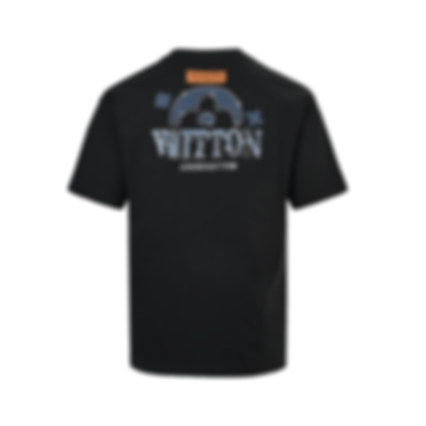 Denim Appliqué Pattern T-Shirt - Black