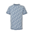 Oblique Jacquard Knit T-Shirt | Light Blue