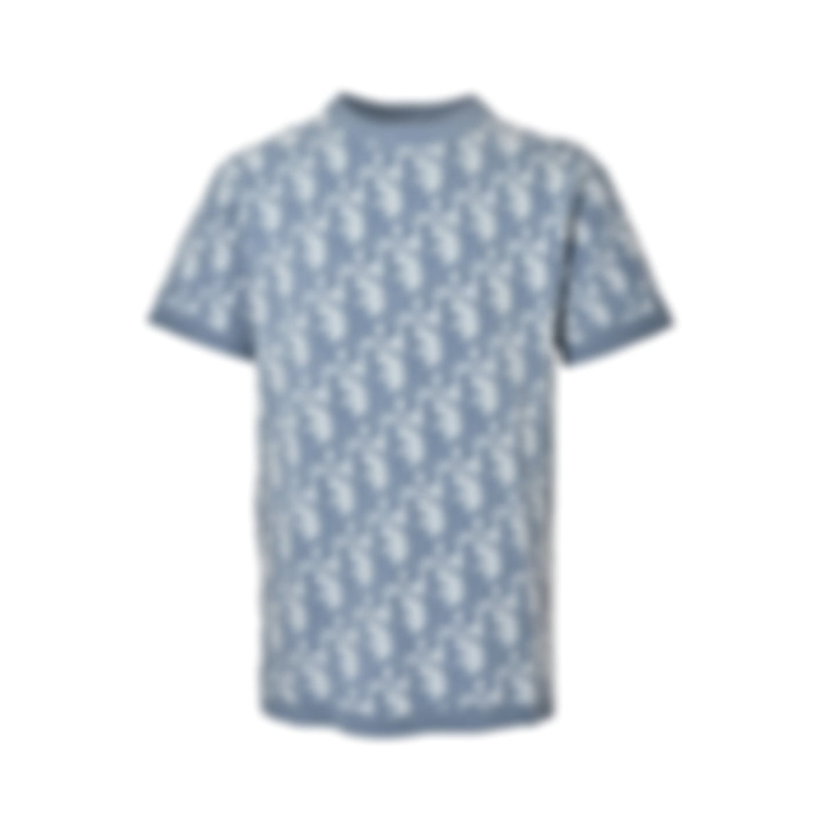 Oblique Jacquard Knit T-Shirt | Light Blue