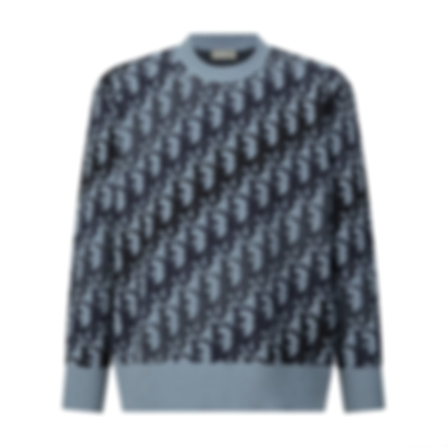 Oblique Terry Cotton Jacquard Crewneck | Blue