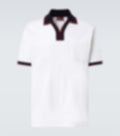 Contrast-Trim Johnny Collar Polo | White