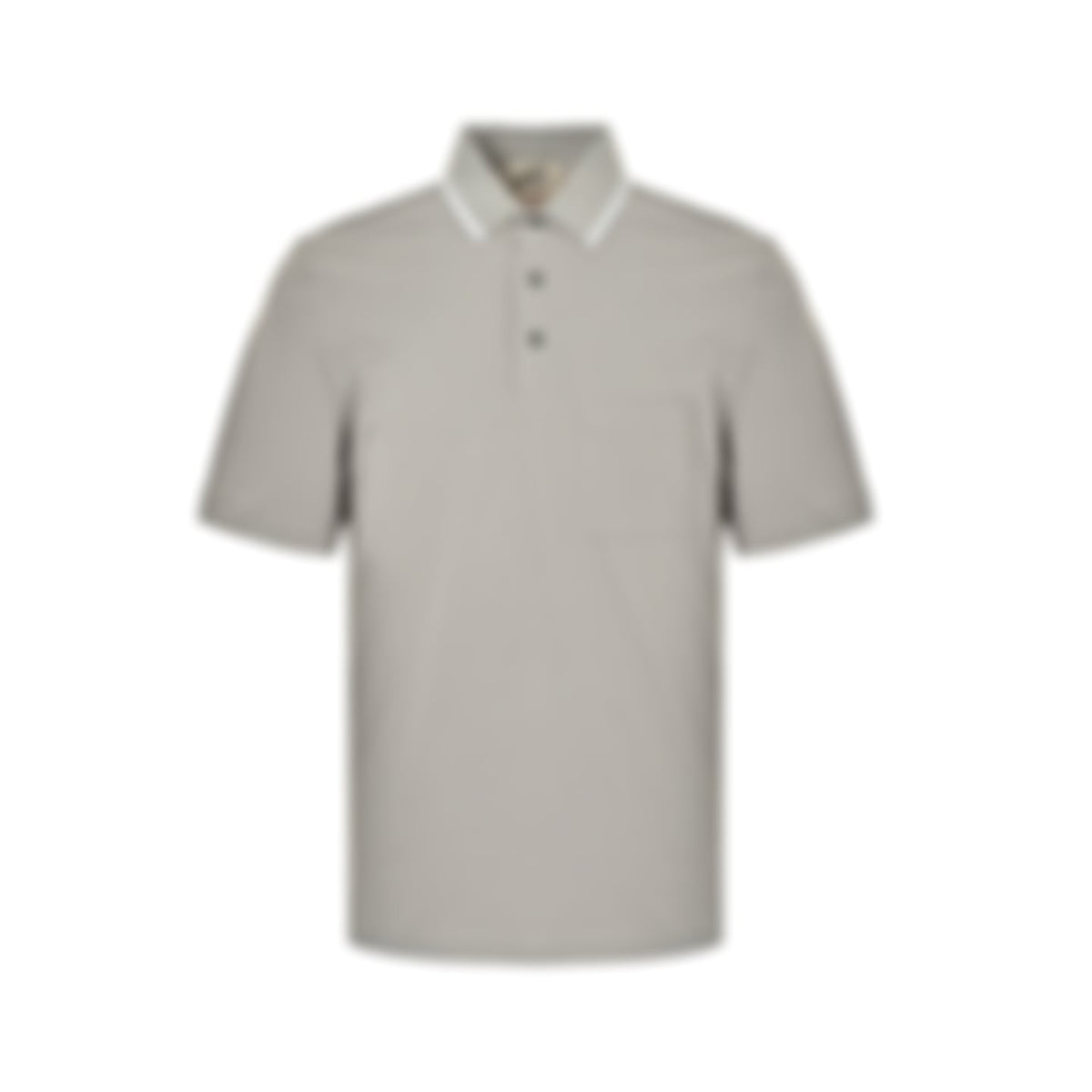 Tipped Collar Pocket Polo | Light Grey