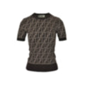 FF Monogram Knit T-Shirt | Brown & Black