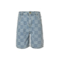 Textured Damier Denim Shorts | Light Blue