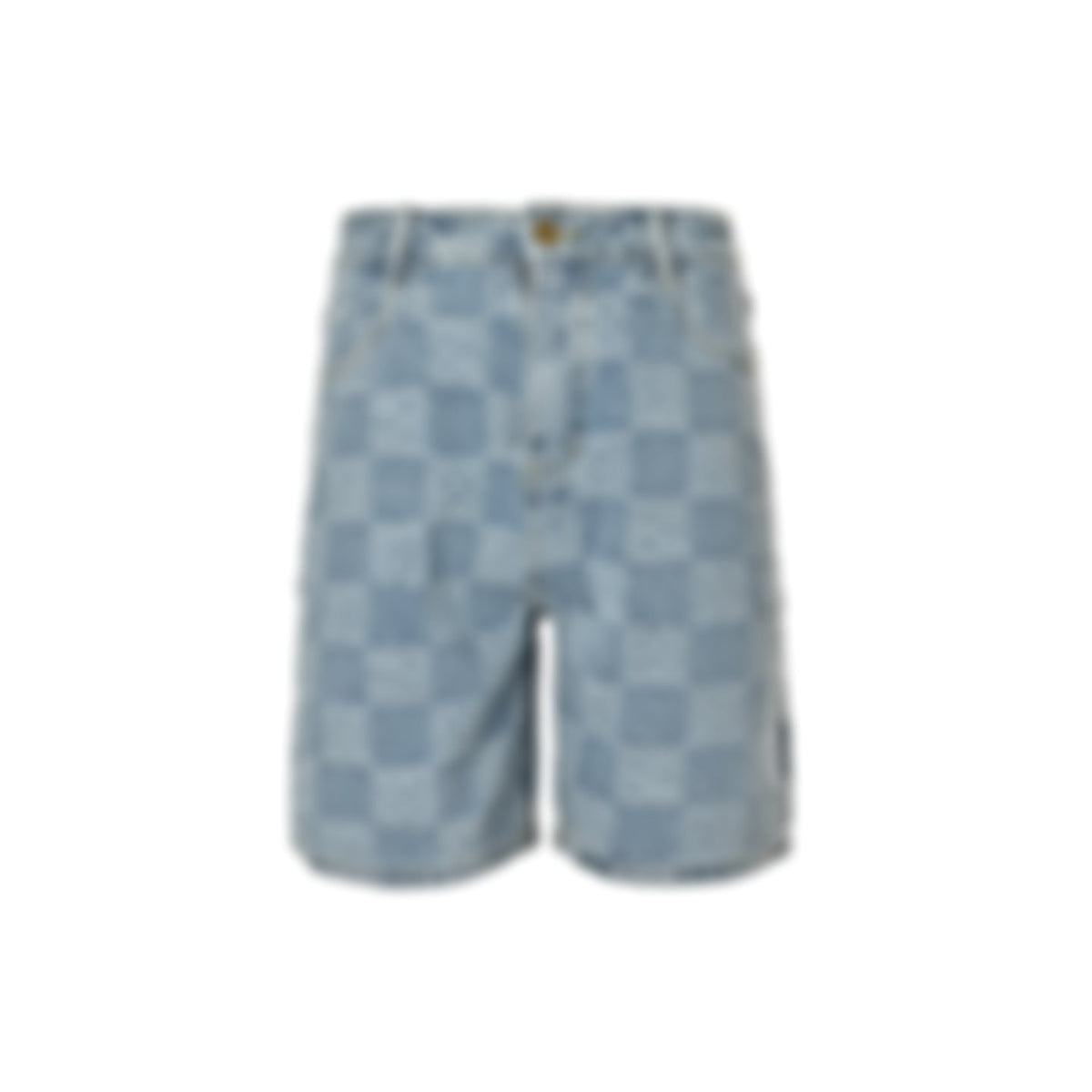 Textured Damier Denim Shorts | Light Blue