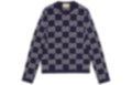 Cotton Wool Picot Trim Sweater - Navy