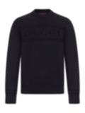 Tonal Logo Knit Crewneck Sweater | Black