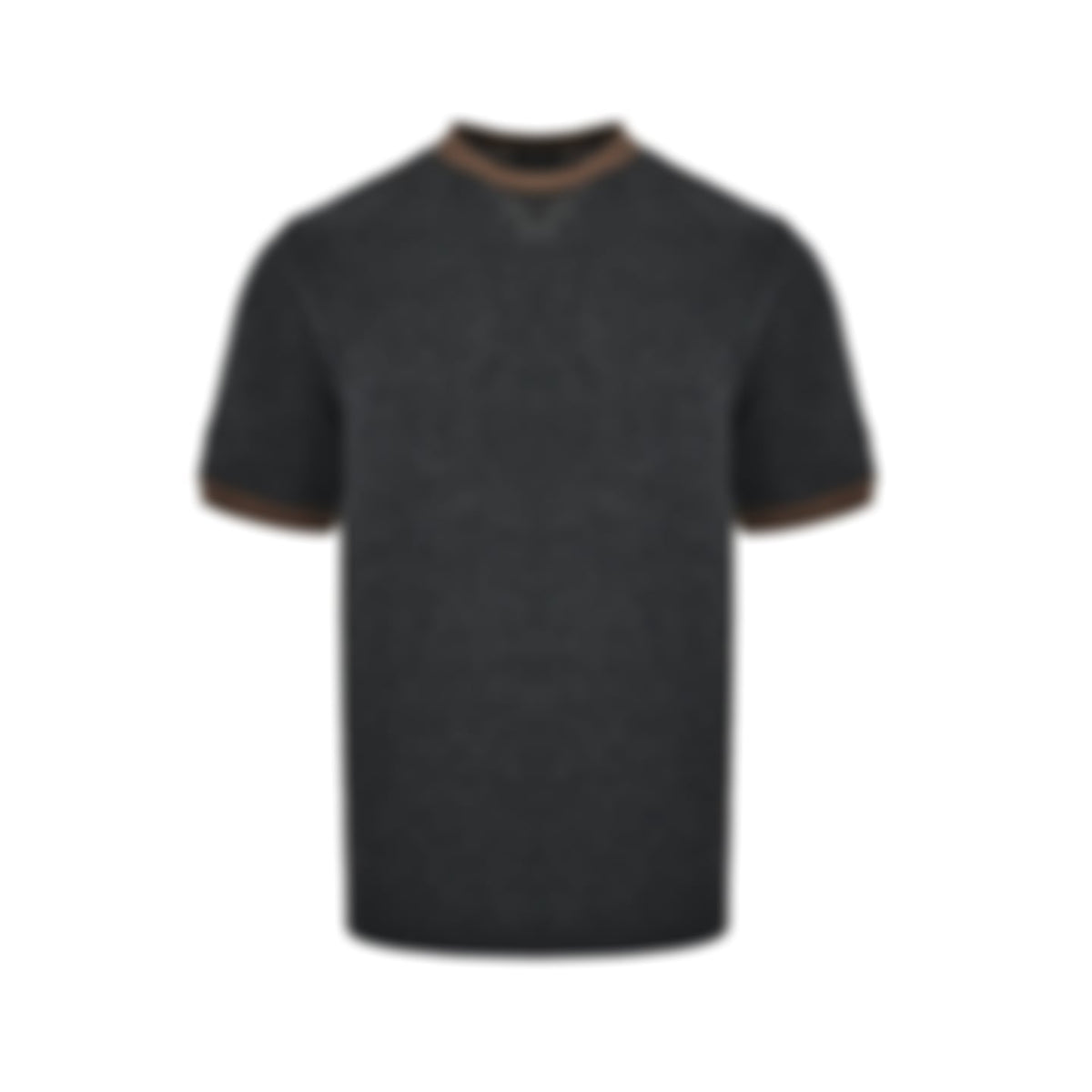 Contrast-Trim Knit T-Shirt | Charcoal Grey