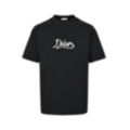 Embroidered Script Logo T-Shirt | Black