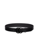 GG Marmont Wide Belt | Black Textured Leather