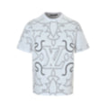 Oversized Monogram Line Art T-Shirt - White