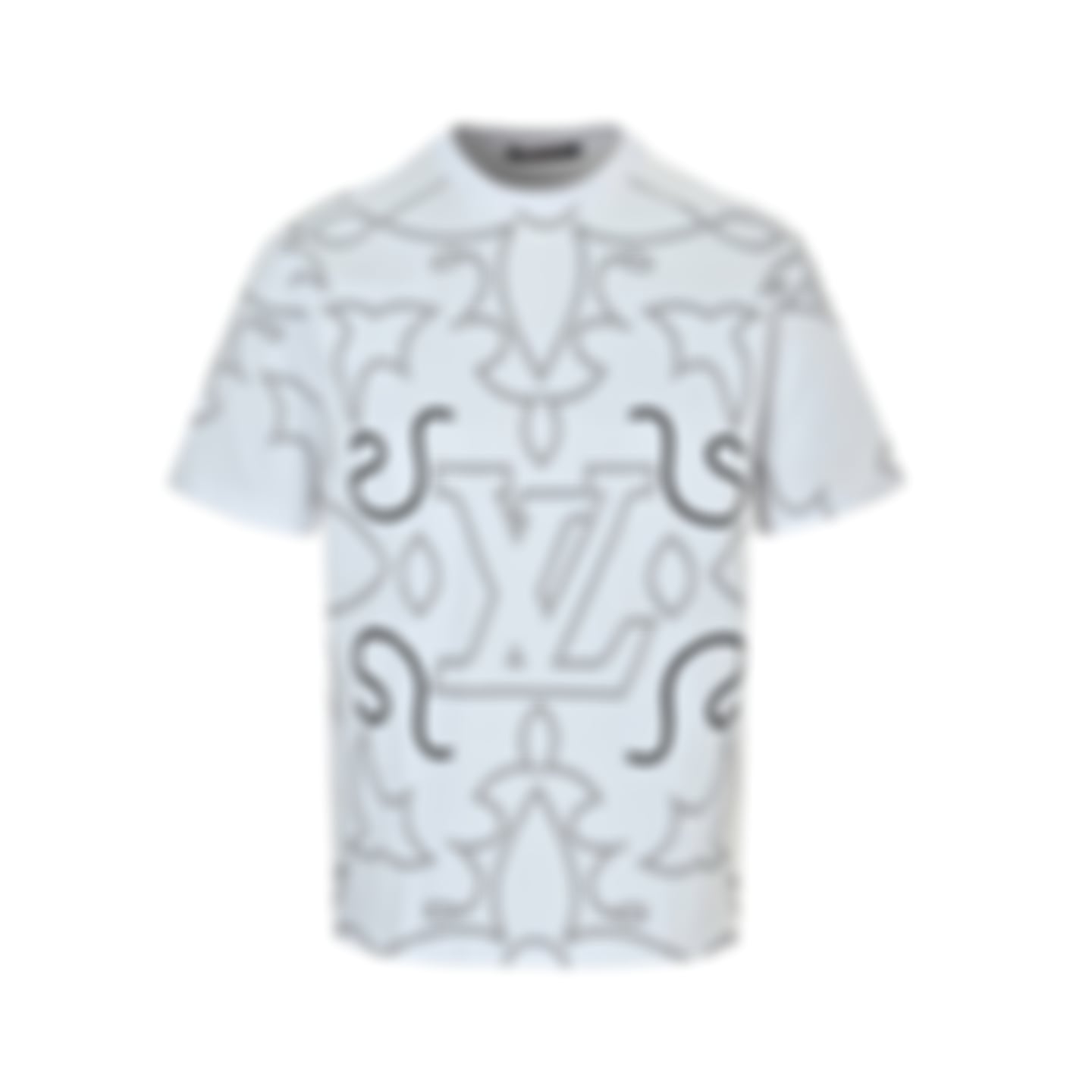 Oversized Monogram Line Art T-Shirt - White