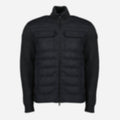 Gray Quilted Wool Zip Cardigan