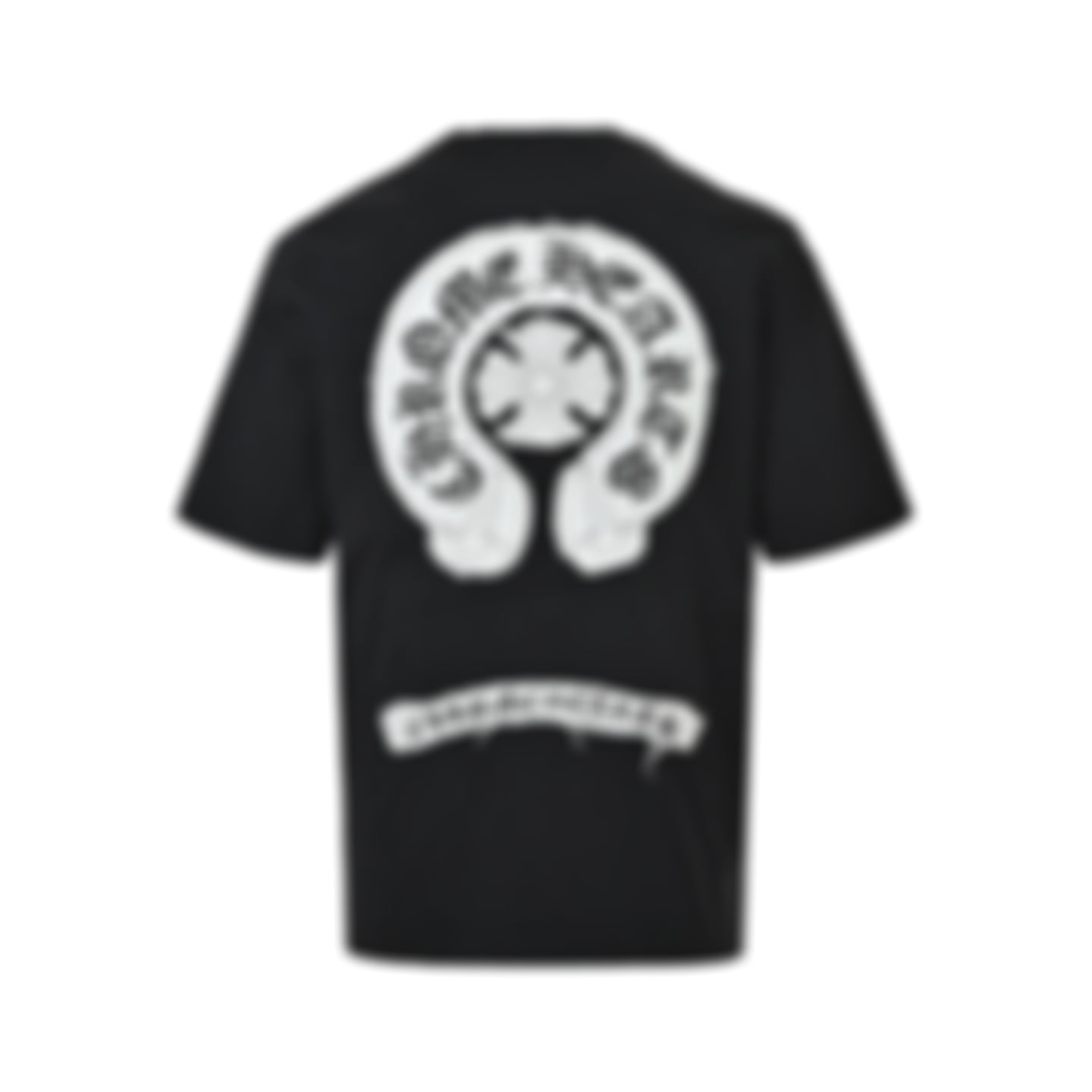 Frayed Appliqué Horseshoe T-Shirt | Black
