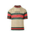 Web Stripe Crochet Knit T-Shirt