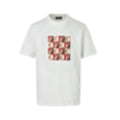 Geometric Embroidered Patch T-Shirt | White