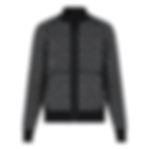 Monogram Jacquard Zip-Up Jacket | Black