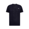 Vertical Ribbed Knit T-Shirt | Navy Blue