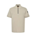 Zip-Neck Polo Shirt - Beige