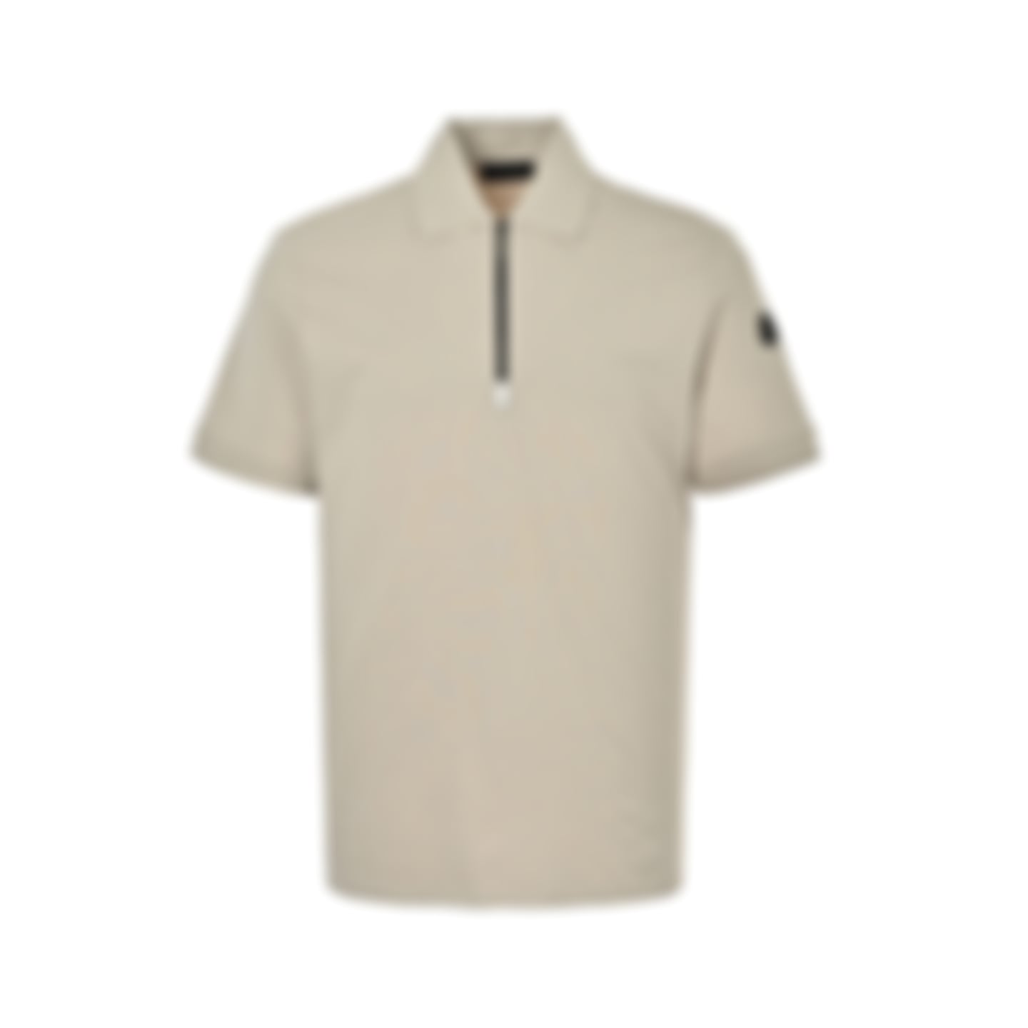 Zip-Neck Polo Shirt - Beige