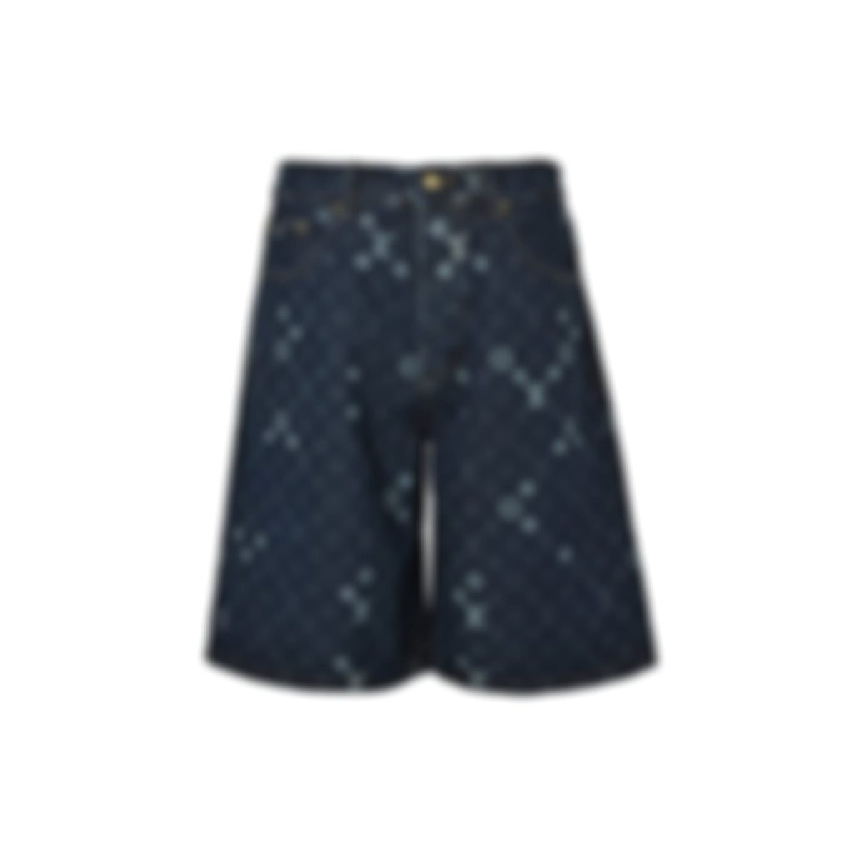 Monogram Baggy Denim Shorts | Dark Indigo