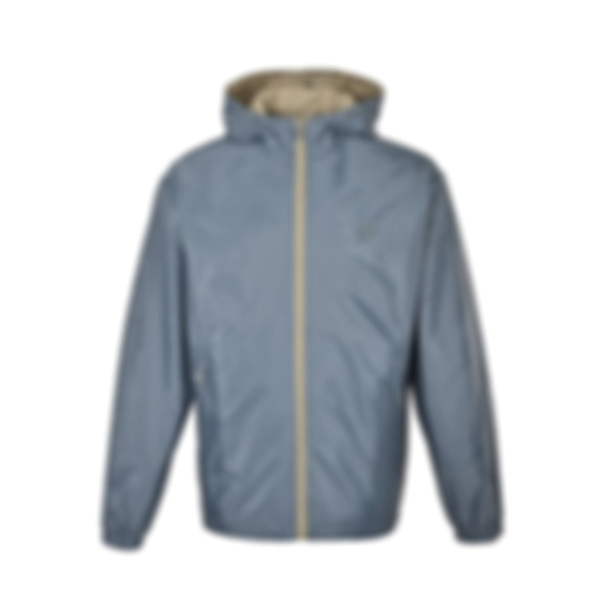 Reversible Nylon Hooded Jacket | Beige & Slate Blue