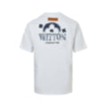 Denim Appliqué Pattern T-Shirt - White