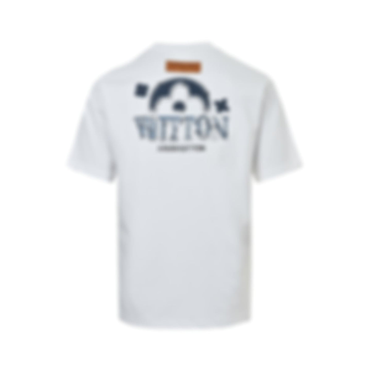 Denim Appliqué Pattern T-Shirt - White