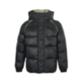 Contrast Piping Hooded Down Jacket | Black