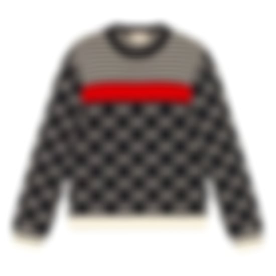 GG Jacquard & Striped Knit Sweater