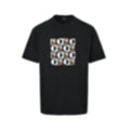 Geometric Embroidered Patch T-Shirt | Black