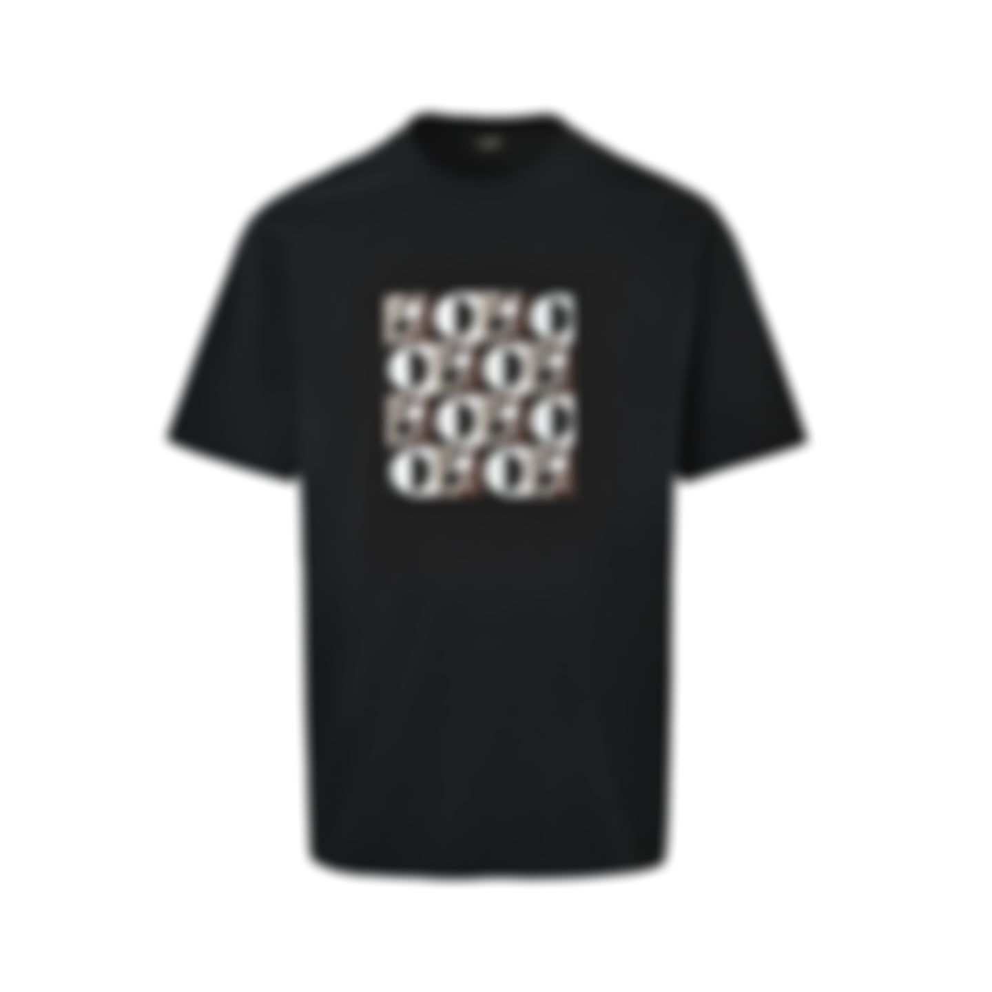 Geometric Embroidered Patch T-Shirt | Black