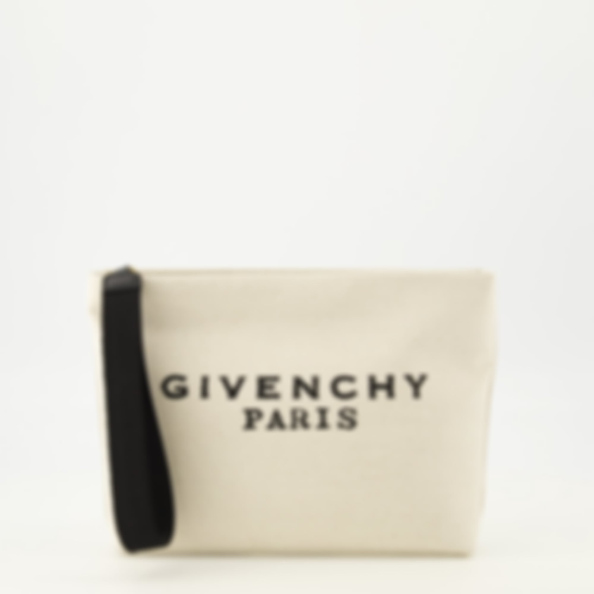 Beige Canvas Clutch