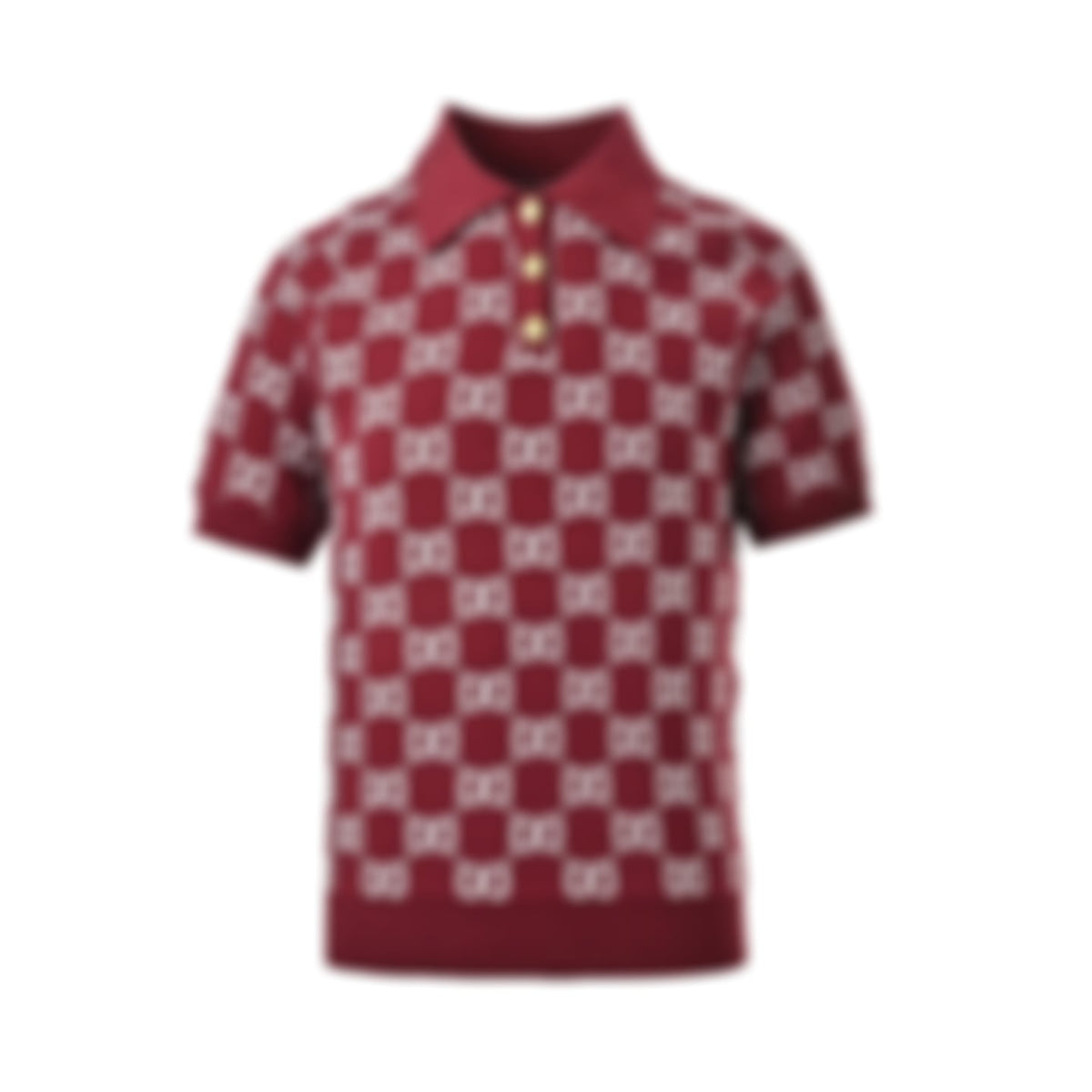 Monogram Knit Polo Shirt | Burgundy & White
