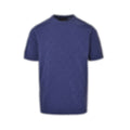 Textured Monogram Knit T-Shirt | Navy Blue