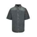 GG Monogram Short-Sleeve Denim Shirt | Dark Indigo Wash