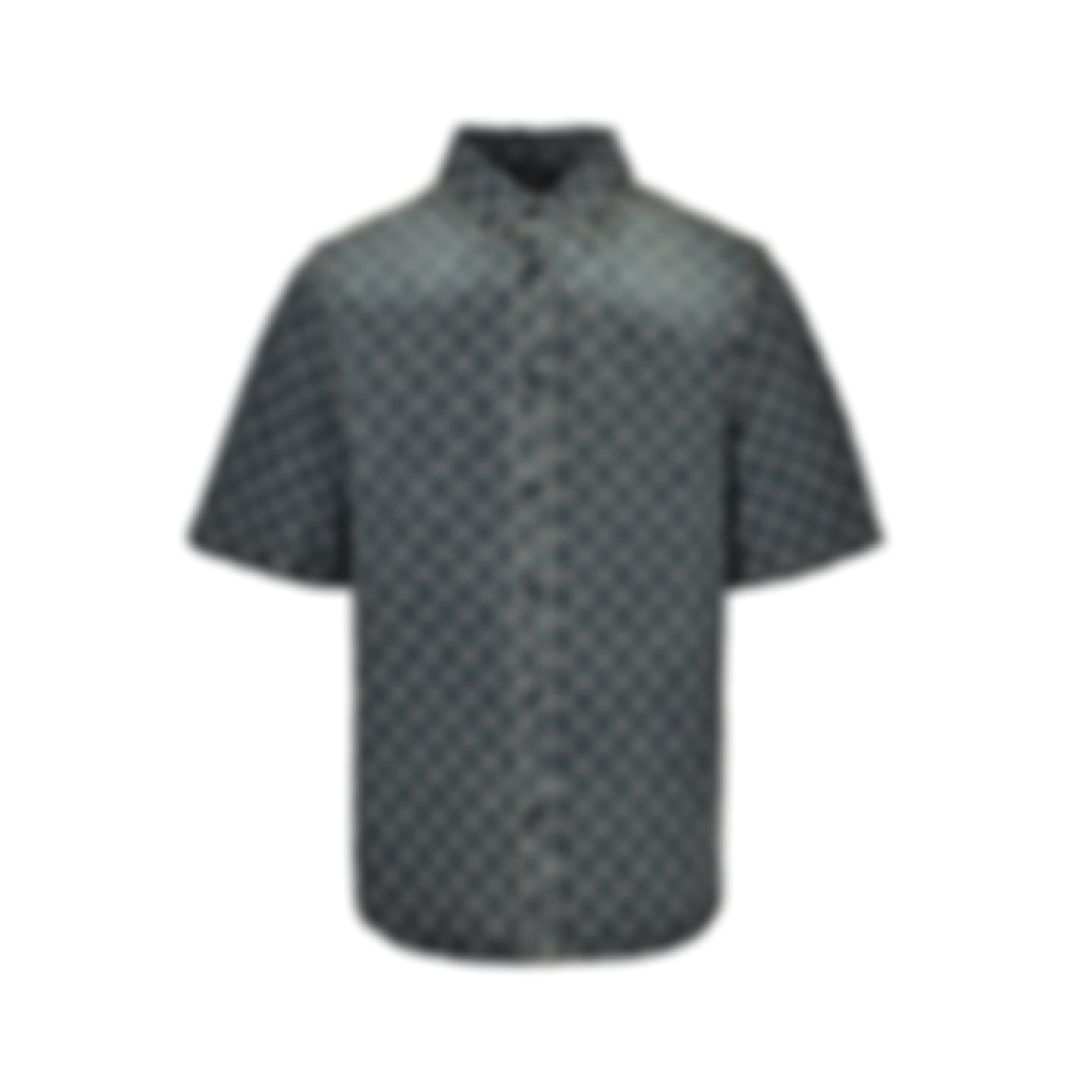 GG Monogram Short-Sleeve Denim Shirt | Dark Indigo Wash