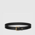 Interlocking G Leather Belt | Black & Gold