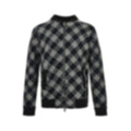 Diagonal Check Knit Zip-Up Jacket