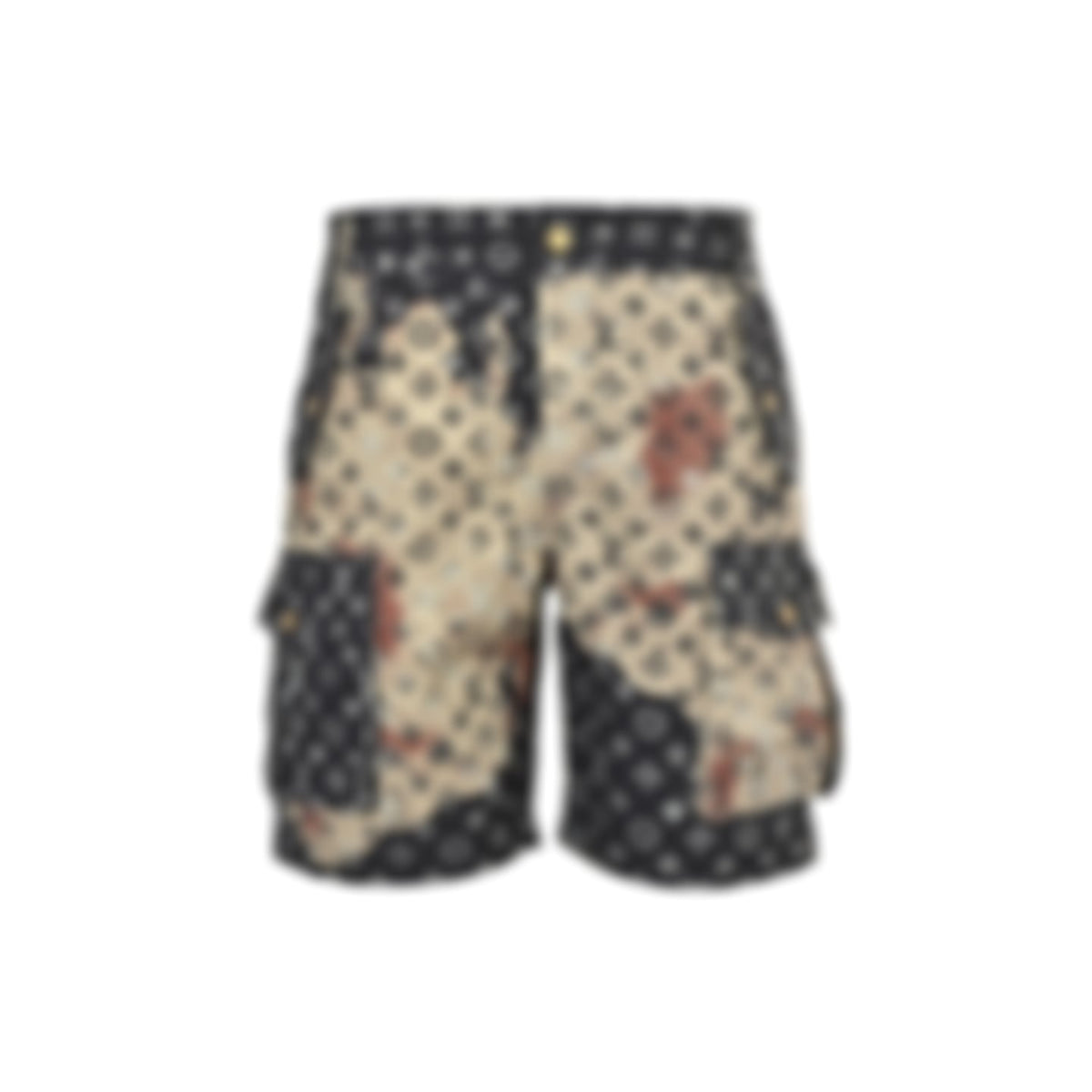 Bleached Monogram Denim Cargo Shorts