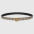 GG Marmont Reversible Thin Belt | GG Supreme & Black