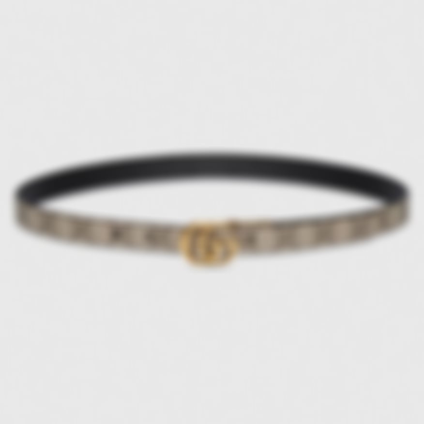 GG Marmont Reversible Thin Belt | GG Supreme & Black