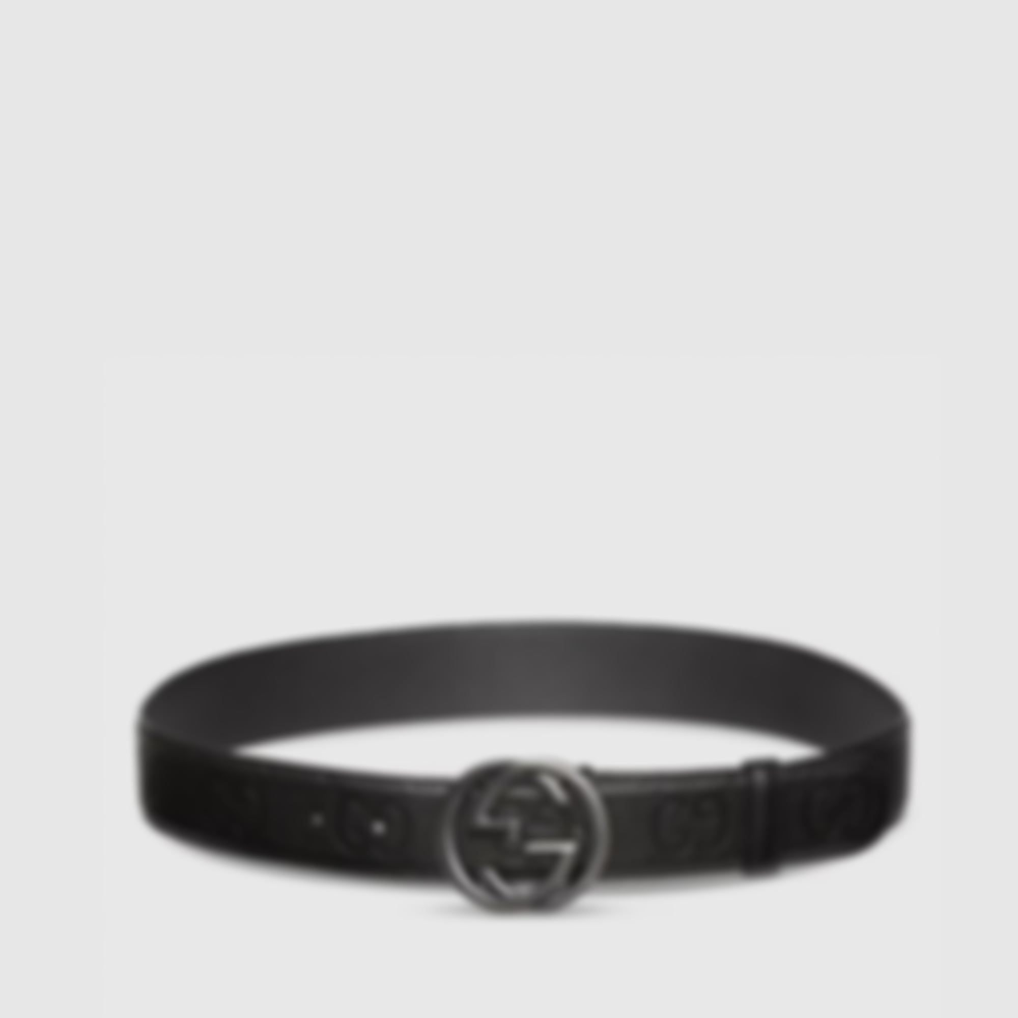 Interlocking G Belt | Black GG Embossed Leather