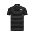 Striped Triangle Logo Polo Shirt | Black & White