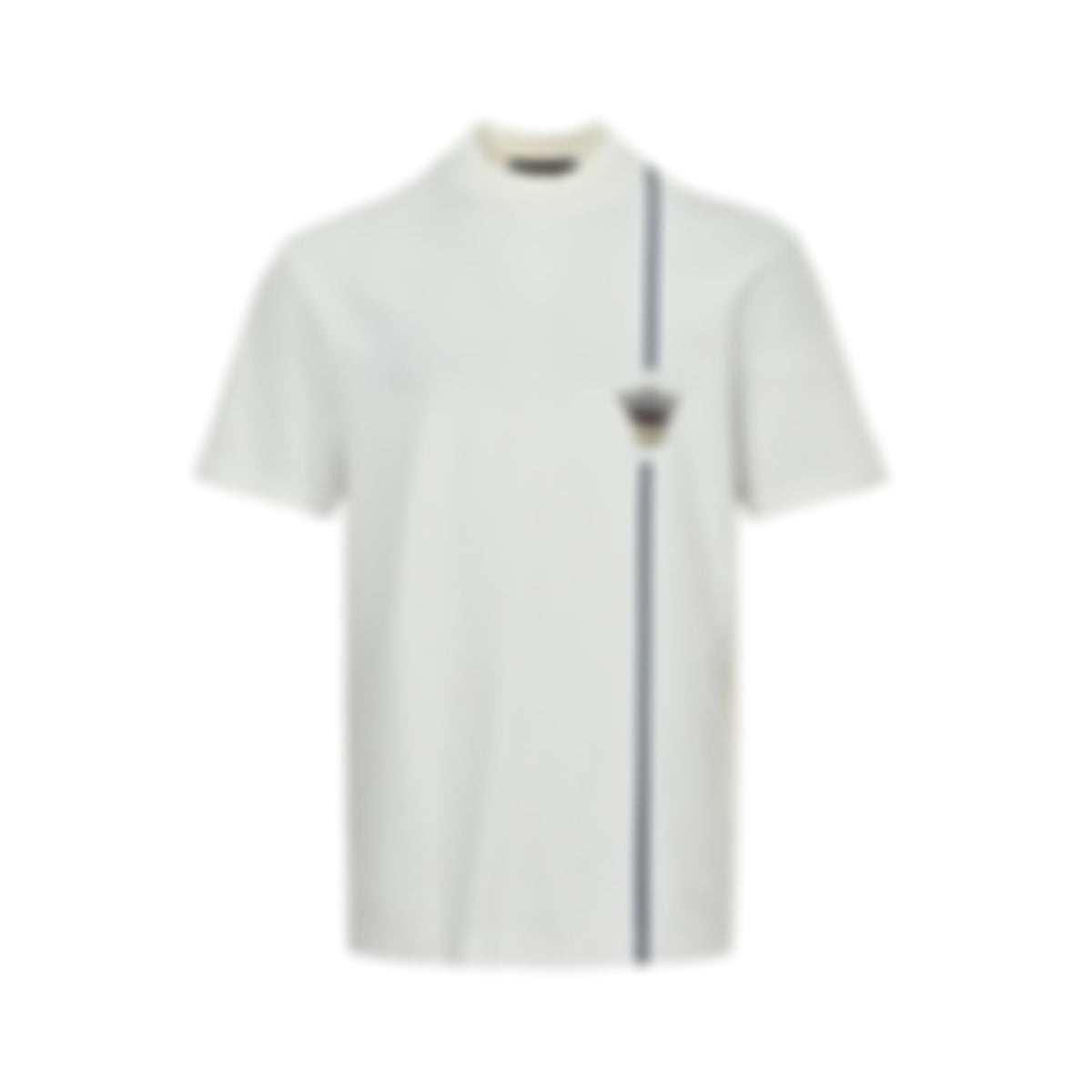 Embroidered Crown & Stripe T-Shirt | White