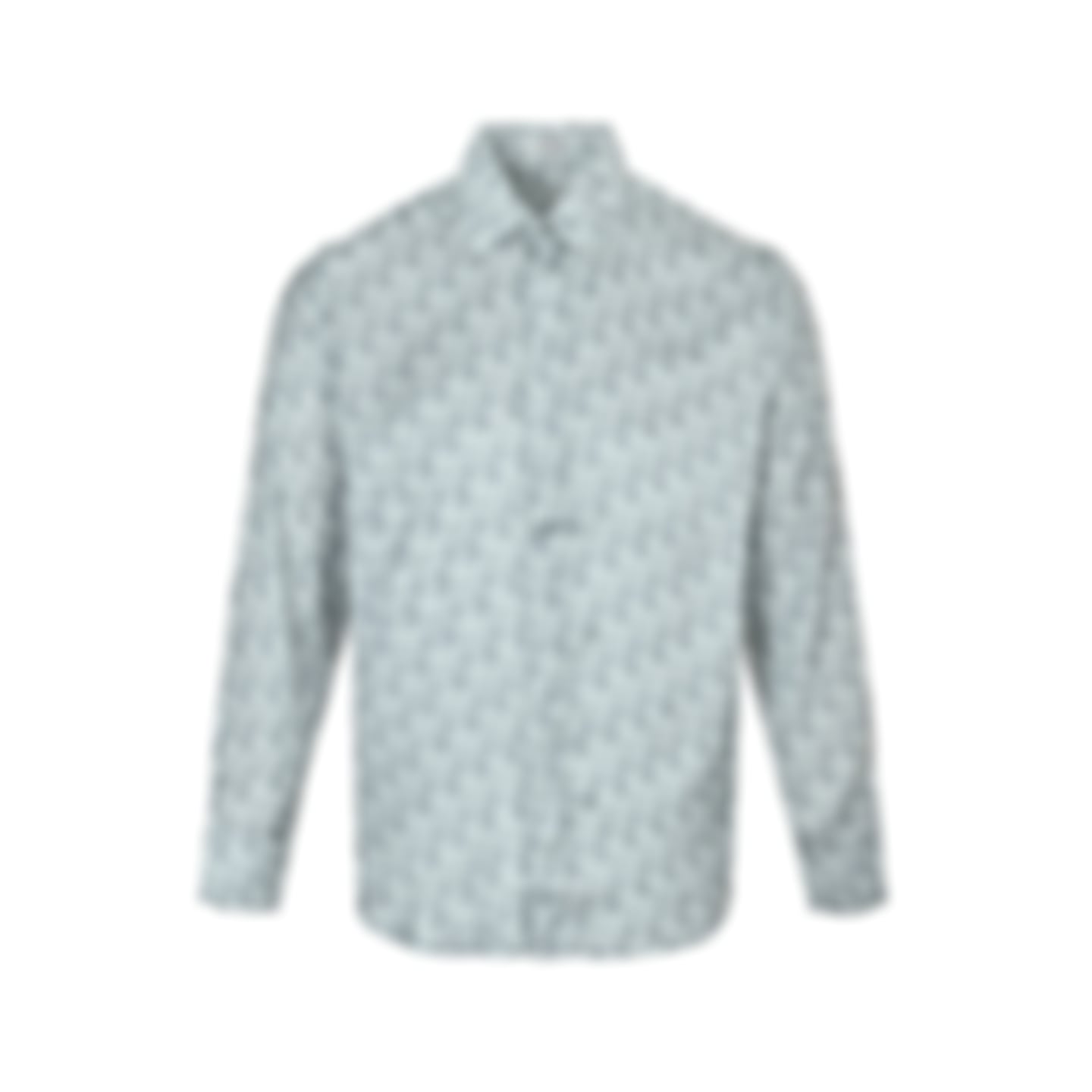 Silver-Grey Oblique Silk Button-Down