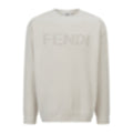 Tonal Embroidered Logo Knit Sweater | Cream